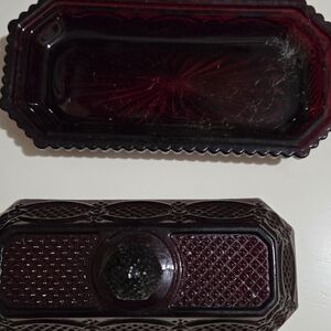 Crimson Glass Decorative Dish Set